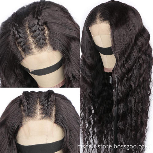 Loose Deep Wave Lace Front Wig Real Human Hair Brazil 4x4 Lace Hair Wig 150% Dense Holiday Hair Suitable for Women Natural Black